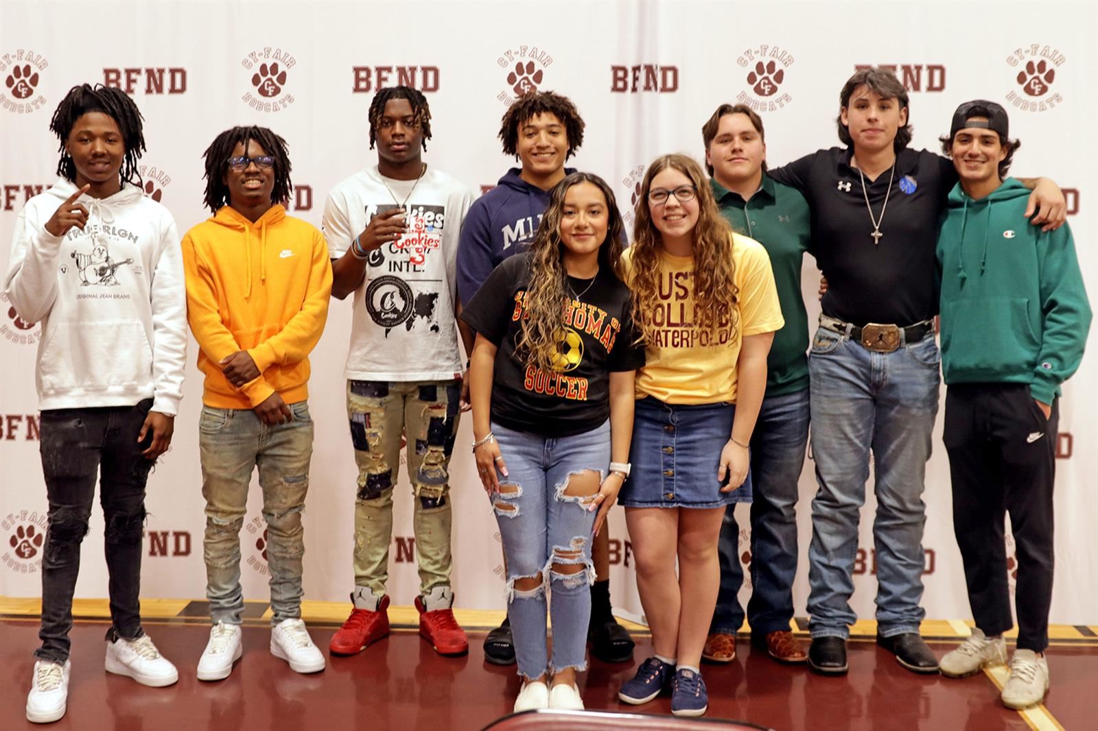 Nine Cy-Fair High School seniors were among 87 student-athletes across CFISD who were recognized for signing letters.